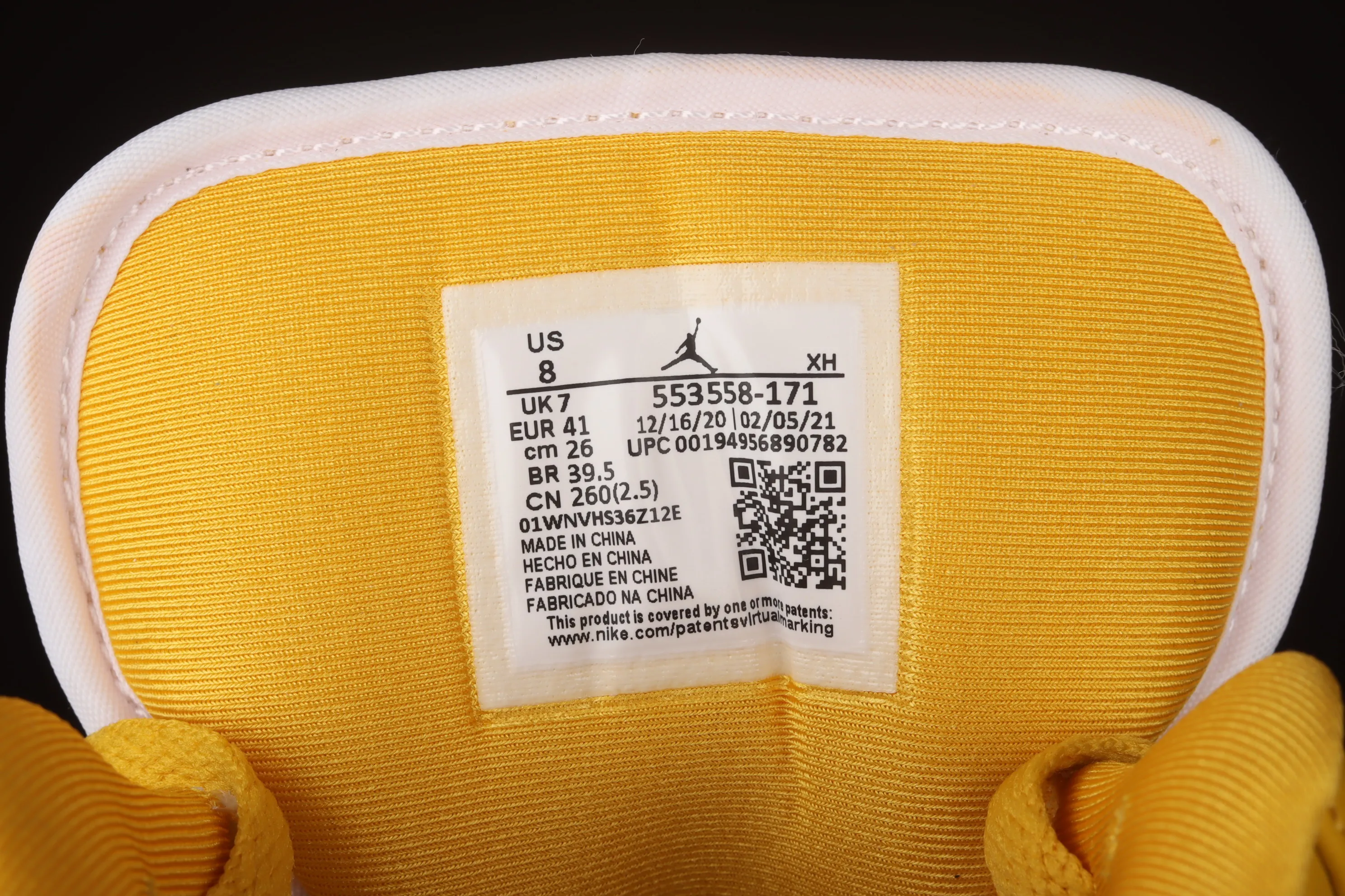 All categories Air Jordan Jordan series basketball shoes Air Jordan 1 Low Air Jordan 1 Low AJ1 Joe 1 white and yellow low-top cultural and leisure sports sneakers 553558-171